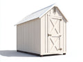 Caseta de jardín de madera 160x120x205 cm - blanco roto y gris claro - puerta individual y ventilación frontal