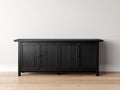 Mueble recibidor de madera de ingeniería 160x40x80 cm - negro - 4 puertas y diseño moderno