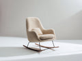 Mecedora tapizada 78 x 88 x 95 cm - beige y marrón - asiento acolchado con base curva de madera